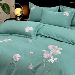 Bedding Sets 60 Thread Count Ecological Thickened Cotton Polished Embroidery Four Piece Set For Autumn And Winter Pure