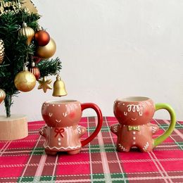 Mugs Cute Ginger Man Ceramic Mug Couple Cup Xmas Presents Drinkware Navidad Office Coffee Home Milk Tea Christmas Gifts 231023