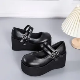 Dress Shoes 2023 Summer Fashion Versatile Women's Cute Platform Wedge High Heels Small Leather