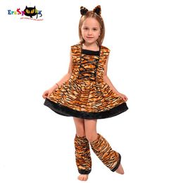 cosplay Eraspooky Carnaval Costumes Kids Cute Head Band Children Cosplay Lovely Halloween Tiger Costume Dress for Girlscosplay