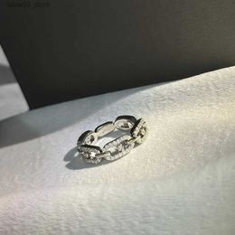 Wedding Rings Luxury boutique Jewellery new 925 silver five-diamond ring sliding diamond lady ring Christmas goddess ring Q231024