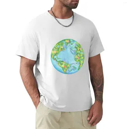 Men's Polos Floral Earth T-Shirt Custom T Shirts Design Your Own Vintage Clothes Edition Shirt Customised Mens Pack