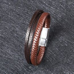 Charm Bracelets Simple Weaving Stainless Steel Bracelet For Men Trendy Magnetic Absorbing Alloy Titanium