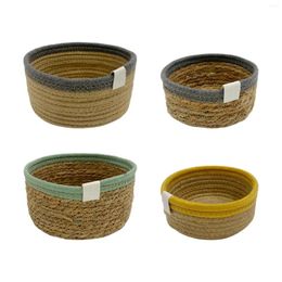 Laundry Bags Woven Storage Basket Towels Handwoven Food Container Bins For Nursery Desktop Living Room Dorms Organizing