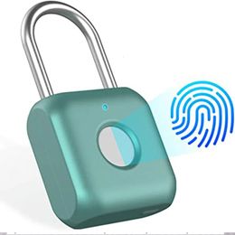 Smart Lock Chargeable Electronic Safety Travel Waterproof Luggage Bag Anti-Theft Safe Fingerprint Smart Padlock Cabinet Tiny Lock 231023