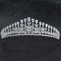 Hair Clips 2023 Crystals CZ Cubic Zirconia Wedding Bridal Wheat Tiara Diadem Crown Women Prom Jewelry Accessories CH10255