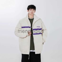 Men's Down Parkas Men Winter Down Jacket Two-Sided Wear Lamb Fleece Coat Lightweight Puffer Thick Warm Short Coat Fashion Casual Men's Windbreaker J231024