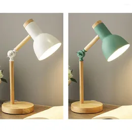 Table Lamps Nordic Desk Lamp Eye Protection Minimalist Bedroom Wooden Reading Bedside Living Creativity Art Room Z8D7