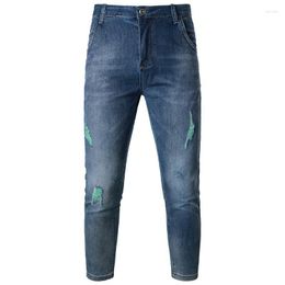 Men's Jeans Men's 2023 Slightly Frayed Denim Pants