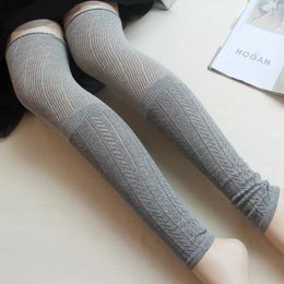 Women Socks Hollowed Over Knee Fashion Combed Cotton Jacquard Legwarmers Calentadores Pierna Mujer Boot Cutout Thin Style