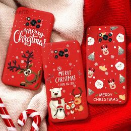 Cell Phone Cases For Xiaomi Poco X3 Pro NFC Cartoon Christmas Deer Case Silicone Fundas For Poco X3 POCOX3 X 3 NFC 4G Reindeer Gift Cover BumperL231024