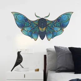 Wall Stickers Creative Watercolor Moth 3D Living Room Decoration Aesthetic Mural Art Decals For Furniture Office Decor