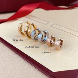 Stud Earrings Luxury Women's 18k Gold Designer Earrings Brand Wedding Diamond Designer Jewellery Hoop Earrings Premium Polished Fashion Gift