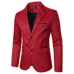 Decorative Chest Pocket Contrast Color Details Design Causal Formal Daily Wear Men Long Sleeve Single Breasted Blazer