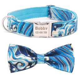 Printed dog collars collar Adjustable With Cute Bow Tie small medium large beagles teddy , Labradors, and all other dogsMetal buckle can be customized9511682