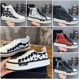 TOP Stars Court Sneakers Ma Court Hi Sneaker Designer Men Skel Top Low Sneakers Leather Canvas Shoes High Top Shoes Size 39-46 Amirir Shoe Trainers 42