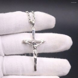 Chains Solid 925 Sterling Silver Cross Crucifix Pendant Blessing 55mm L