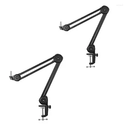 Microphones 1Set Foldable Live Desktop Microphone Metal Stand With Built-In Spring Cantilever Black B