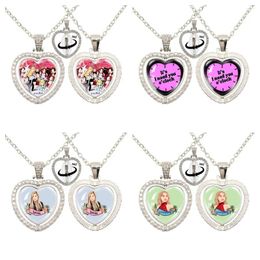 Pendant Necklaces What Is Love Twice Peach Heart Double Sided 360 Spin Necklace Jewelry Gifts For Men And Women Cartoon Design