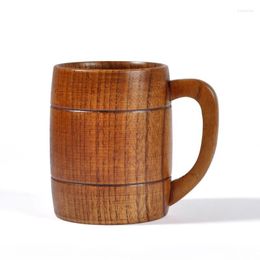 Cups Saucers 320ml Jujube Beer Wooden Mug Personality Bar Living Room With Handle Ears Tea Coffee Mugs Kitchen