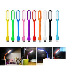 Led Light Lamp Mini Portable Usb 6Leds Super Bright Book Reading Adjust Angle Flexible Lighting For Mobile Power Laptop Drop Deliver