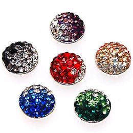 1Set Of Fimo Pave Crystal Snap Jewelpops Fits Kameleon Jewelry Charm Bracelets Necklace ring 925 silver plating assorted color jew251t