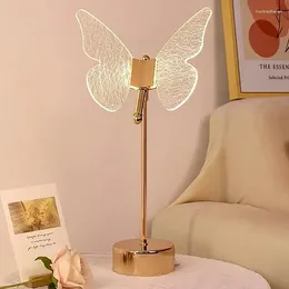 Table Lamps Modern LED Lamp Gold Cracks And Streaks Butterfly Desk Fixture Living Room Bedroom Study Indoor Decor Lighting Lustre