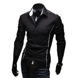 Men's T-Shirts Piping Fit Shirts 5902 Muscle Shirt Edge Sleeve Luxury Dress Casual Designer 3 Stylish Color Long254s