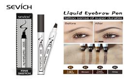 Eyebrow Pen Waterproof 4 Fork Tip Eyebrow Tattoo Pencil Cosmetic Long Lasting Natural Dark Brown Liquid Eye Brow Pencil Tint Makeu5335449