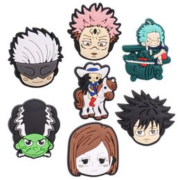 MOQ 20Pcs PVC Cartoon Japan Anime Shoe Charms Shoe Parts Accessories Decoraiton Buckle for Bands Bracelets