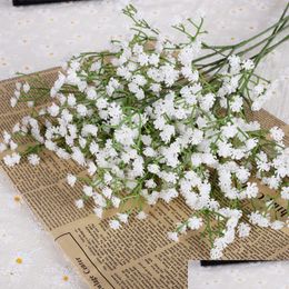 Decorative Flowers Wreaths Artificial Baby Breath Flowers Gypsophila Plastic For Home Decorative Diy Wedding Party Decoration Fake F Dhb5S