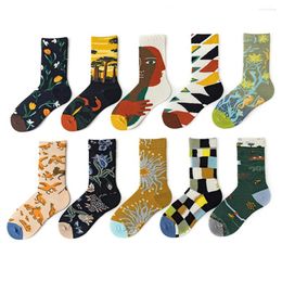 Women Socks Ins Women's Colorful Cartoon Creative Fashion Vine Graffiti Novelty Winter Warm Christmas Gift Sokken Dropship