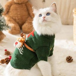 Cat Costumes Pet Sweater | Christmas Style Jacket With Bag Cute Clothing Comfortable Coat For Small Dogs Indoor Cats Travel