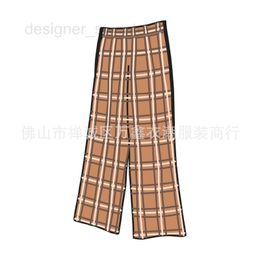 Men's Pants Designer white edge black edge patchwork plaid wide leg pants casual versatile pants thin style 4M5Z