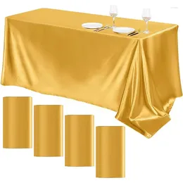 Table Cloth Rectangular Wedding Satin Tablecloth Smooth Gold Colour Desktop Customization