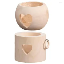 Candle Holders Tea Light Holder Ornaments Creative Tabletop Centerpiece Decorative Crafts For Birthday Wedding Wood Stand Supply