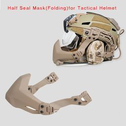 Cycling Caps Masks FMA Half Seal Mask For Tactical Gear Helmet Accessories Outdoor Army Hunting Airsoft Equipement Folding Mask Military Paintball 231024