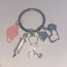 Nurses Doctors Masks Medical Rescue Personnel Keyrings Syringes Stethoscopes Keychains 955