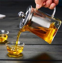 transparent Borosilicate Glass household Teapot Stainless Steel Infuser Strainer tea set Heat Resistant Loose Leaf home Tea Pot7658038