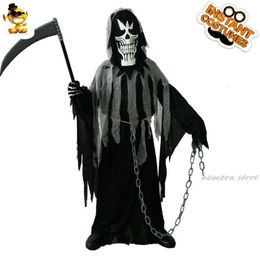 Cosplay Kids Halloween Death Skeleton Living Dead Zombie Costume Cosplay Child Swamp Bloody Skull Monster Carnival Party Deluxe Costumes