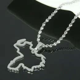 Pendant Necklaces Stainless Steel Silver Colour Venezuela Map Necklace Fashion Venezuelan Chain Jewellery