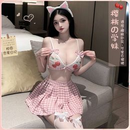 Cosplay New Underwear Women Set Sex Sexy Pink Costume Woman High School Girl Lingerie Student Uniform Cosplay One Size