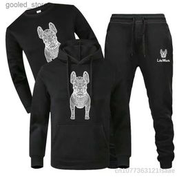 Men's Tracksuits Korean luxury S-3XL men's clothing brand printed fashion set casual pull-out sportswear 3-piece hoodie sportswear pants set Q231025