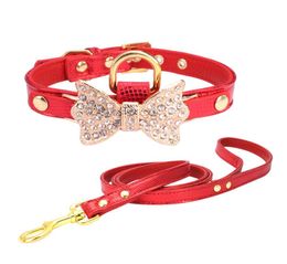 Cute Personalised Designer Dog Leather Pet Collars Plus Grooming Service Matching Collar Leash Harness Set Comb Puppy Harness4291445