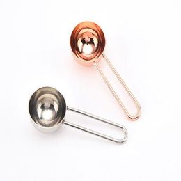 Metal Measuring Spoon Coffee Scoop Thicken Stainless Steel Smooth Long Handle Tablespoon Kitchen Bar Tools