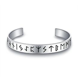 Norse Viking futhark runes bracelet Men Scandinavian Jewellery Vikings pagan for women bangle288K