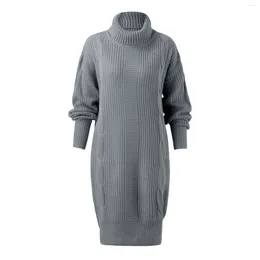 Casual Dresses Plus Size Autumn Winter Sweater Dress Women Fashion Loose Long Sleeve Elegant Vintage Female Party Vestidos Para Mujer