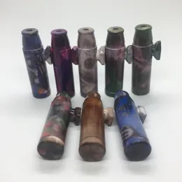 New Colourful Aluminium Smooth Skin Pipes Herb Tobacco Bullet Cartridge Style Stash Bottle Storage Jar Snuff Snorter Sniffer Snuffer Pocket Seal Smoking Dispenser