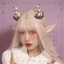 Party Supplies Demon Gluttony Series Handmade Gothic Buttercream Lcing Devil Horn Hair Hoop Lolita Cosplay Halloween Sandwich Biscuit Band