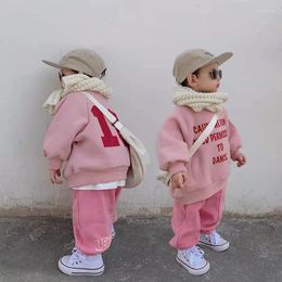 Clothing Sets Pink Two-piece Children Set Two Piece Winter Sports Baby Girls Sweater Birthday Vacation Outfits For Women